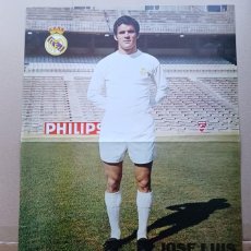Coleccionismo deportivo: DOBLE POSTER REAL MADRID JOSE LUIS LOPEZ PEINADO + BIOGRAFIA 30X42 AÑOS' 70 PHILIPS ESTADO OK DELP5R