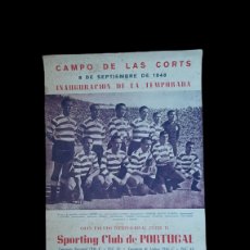 Coleccionismo deportivo: (F-211137)CARTEL CAMPO DE LAS CORTS INAGURACION TEMPORADA 1948 C.F.BARCELONA-SPORTING C.DE PORTUGAL