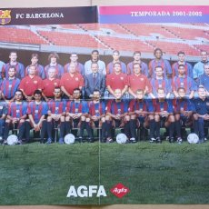 Collezionismo sportivo: POSTER FC BARCELONA EQUIPO PLANTILLA 2001-02 OFICIAL & AGFA + AUTOGRAFOS 62X40 MUY GRANDE DELP9