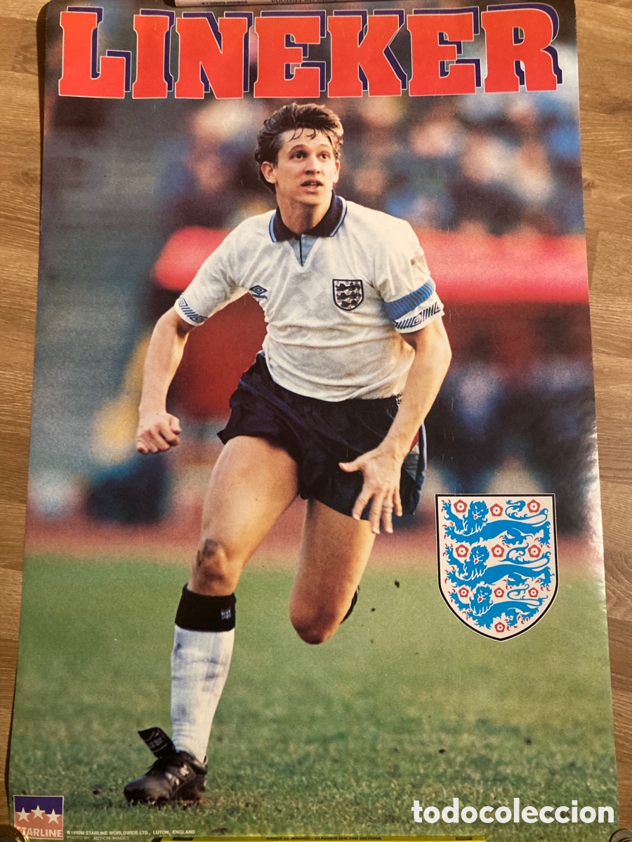 Sammelleidenschaft Sport: GARY LINEKER / POSTER GRAN TAMA&Ntilde;O / IMPORTADO INGLATERRA (1992)