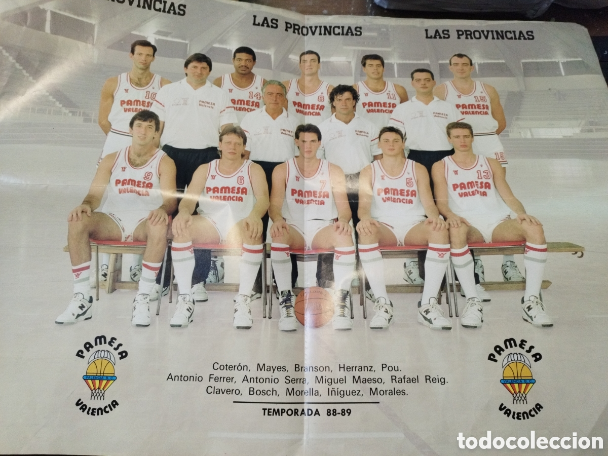 Collectionnisme sportif: Poster Valencia C.F.Temporada 88-89.Pamesa Valencia Temporada 88-89.Las provincias.A doble cara.