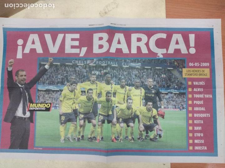 Coleccionismo deportivo: POSTER &iexcl; AVE, BAR&Ccedil;A !. LOS HEROES DE STAMFORD BRIDGE. 58 X 36 CMS. EL MUNDO DEPORTIVO, 2009