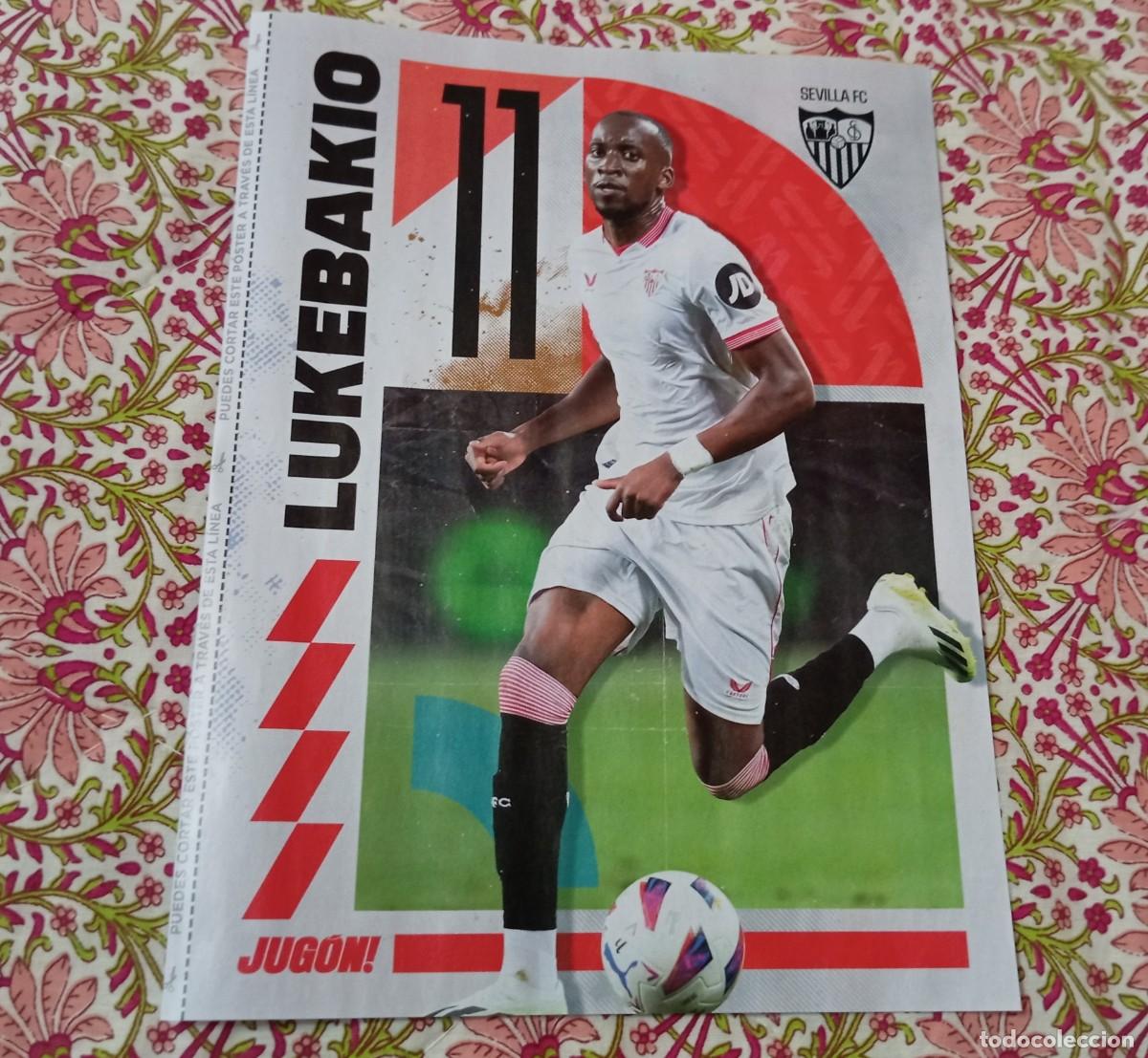 Collezionismo sportivo: -POSTER DE FUTBOL DEL JUGADOR LUKEBAKIO ( SEVILLA ) TEMPORADA 23-24