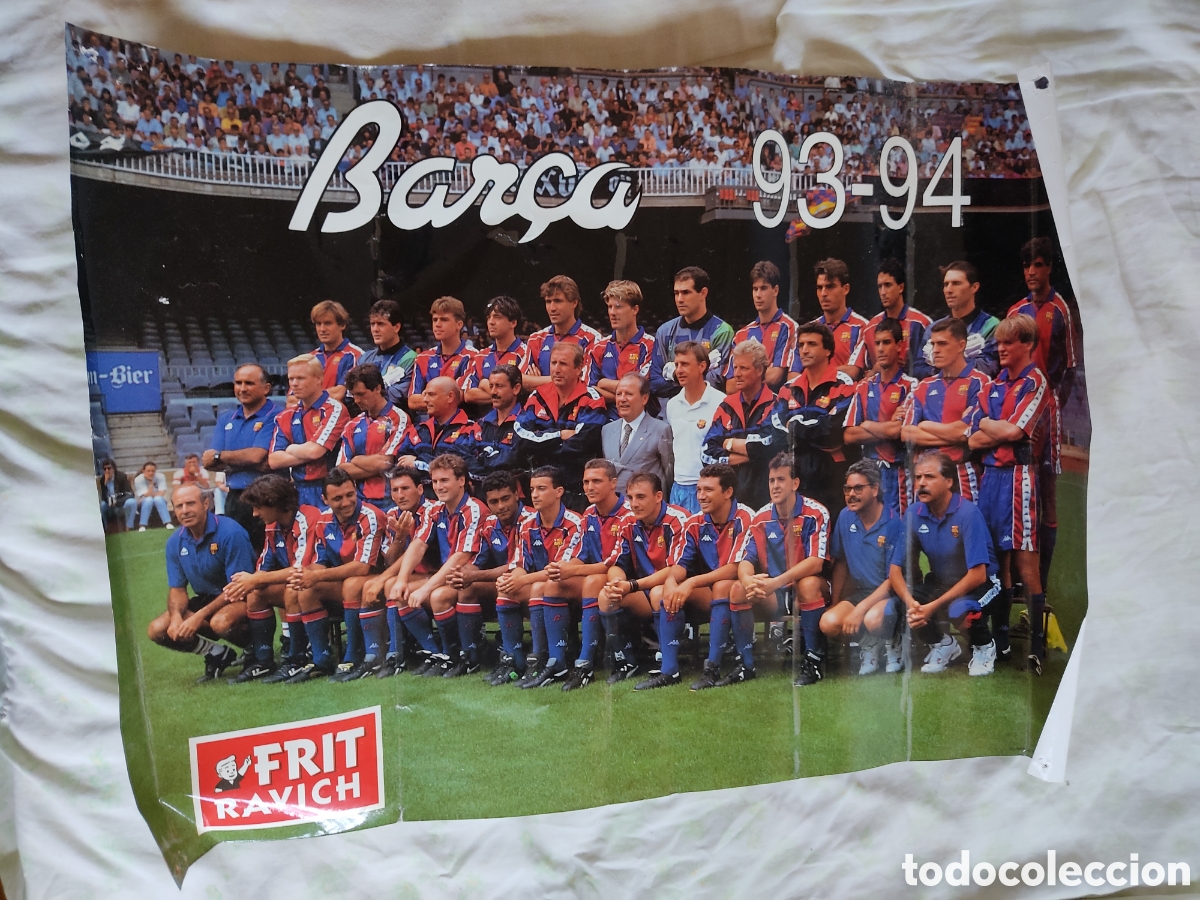 Coleccionismo deportivo: POSTER FUTBOL EQUIPO PLANTILLA BAR&Ccedil;A 93-94 BARCELONA 1993-1994 PUBLICIDAD FRIT RAVICH MIDE 69 X 48CM