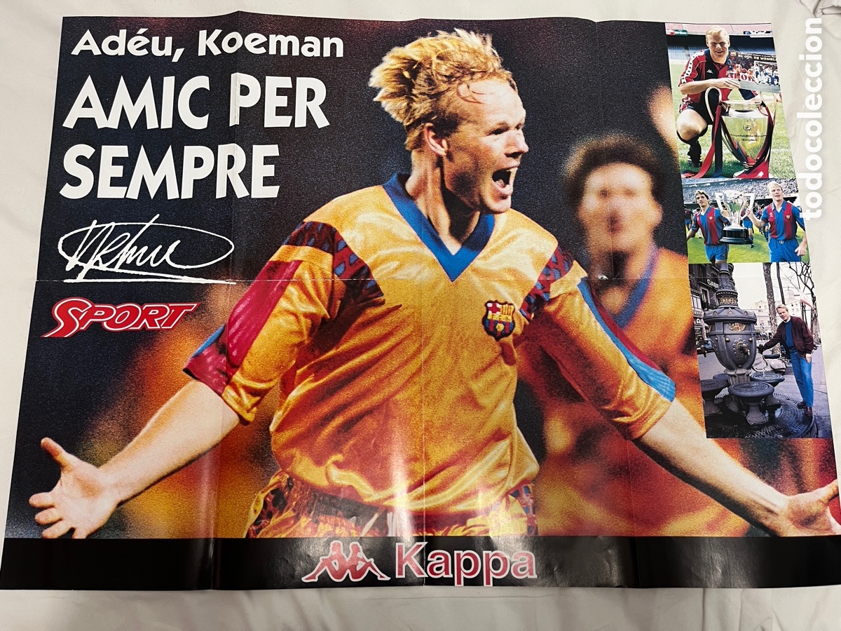 Coleccionismo deportivo: P&oacute;ster Koeman, Amic per se more. Sport - Foto 1