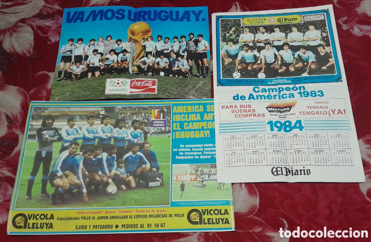 Sammelleidenschaft Sport: Tres p&oacute;sters de la selecci&oacute;n uruguaya campeona de Am&eacute;rica