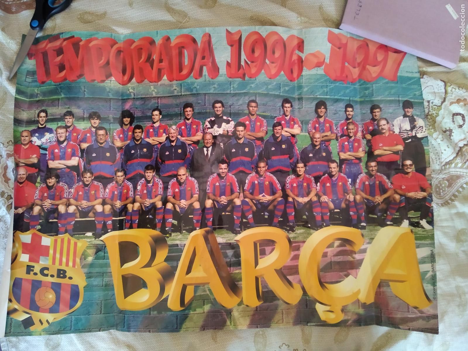 Sammelleidenschaft Sport: POSTER EQUIPO PLANTILLA BARCELONA 1996-1997 BAR&Ccedil;A 96-97 MIDE 68CM X 47,5CM