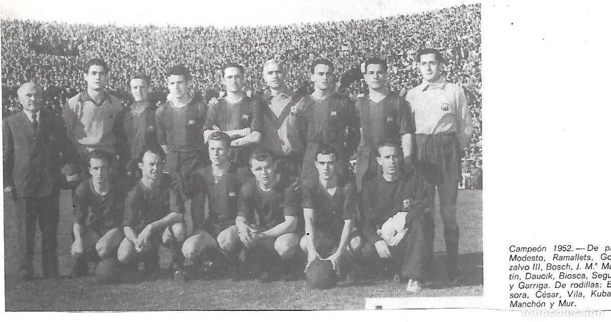 Coleccionismo deportivo: BAR&Ccedil;A: Recorte de un equipo de 1952 - Foto 1