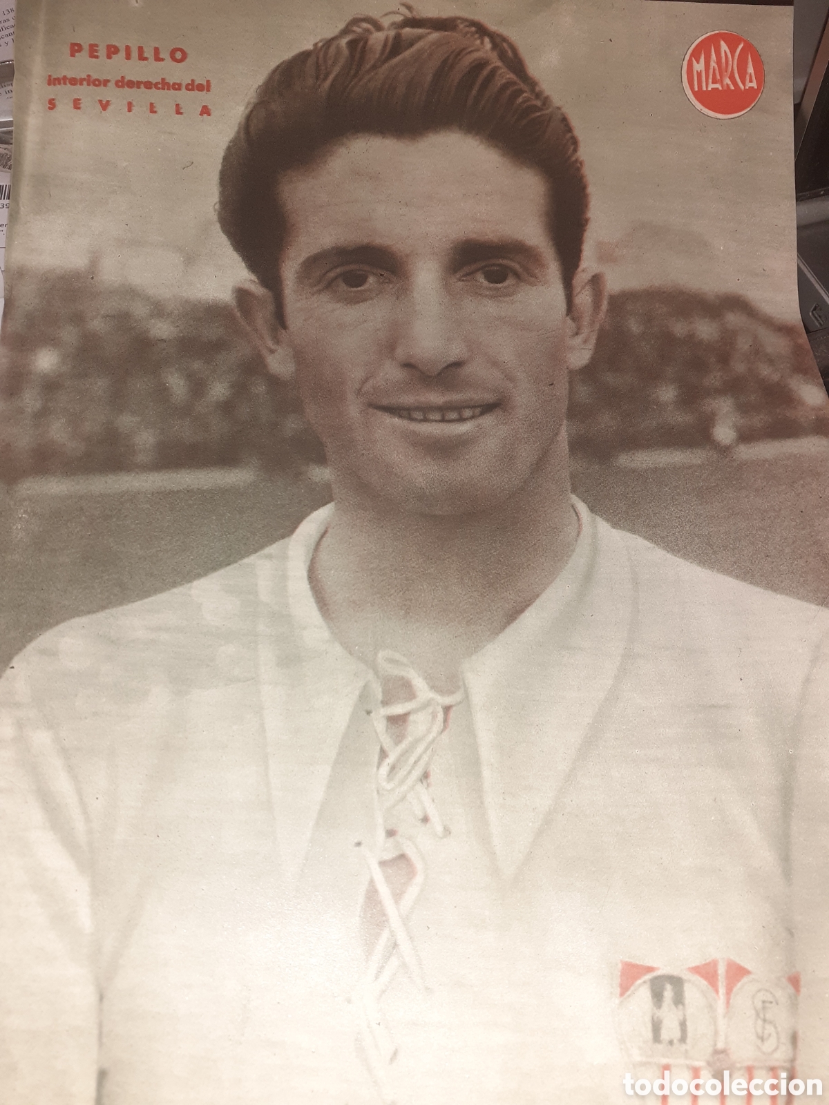 Collezionismo sportivo: POSTER TAMA&Ntilde;O A4 PEPILLO JUGADOR DEL SEVILLA C.F. DEL MARCA. 1943