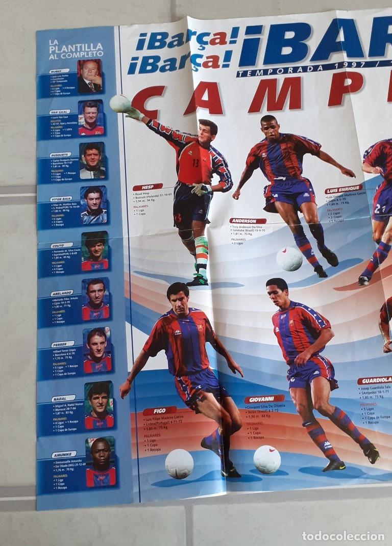 Coleccionismo deportivo: Mega poster marca - Barca 1997 1998 Campe&oacute;n - Foto 4
