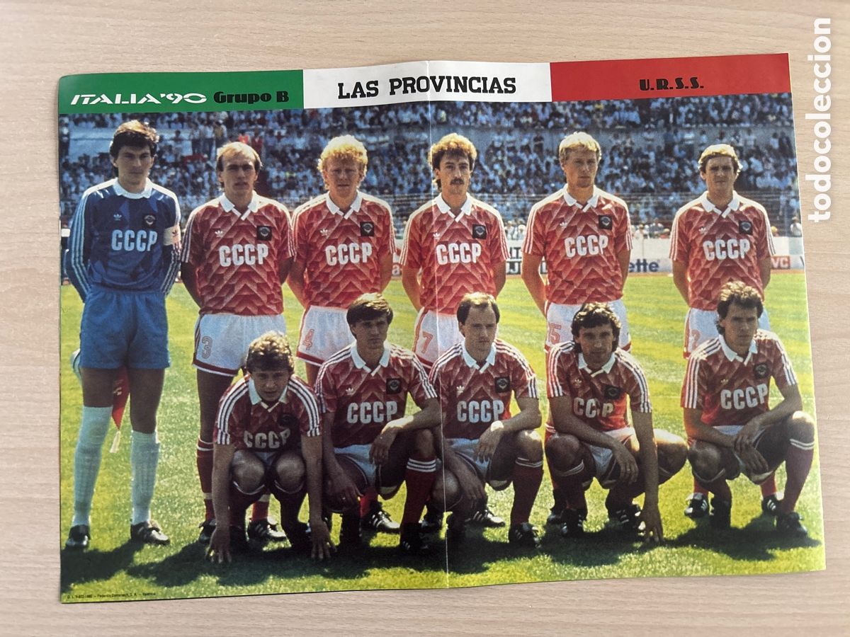 Collezionismo sportivo: POSTER SELECCION RUSA URSS ITALIA 90 CON DASSAEV