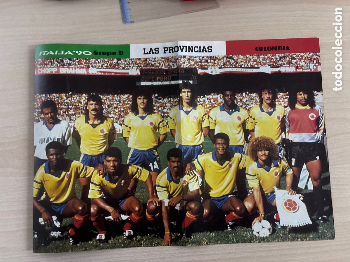 Collezionismo sportivo: POSTER SELECCION COLOMBIA ITALIA 90 CON VALDERRAMA