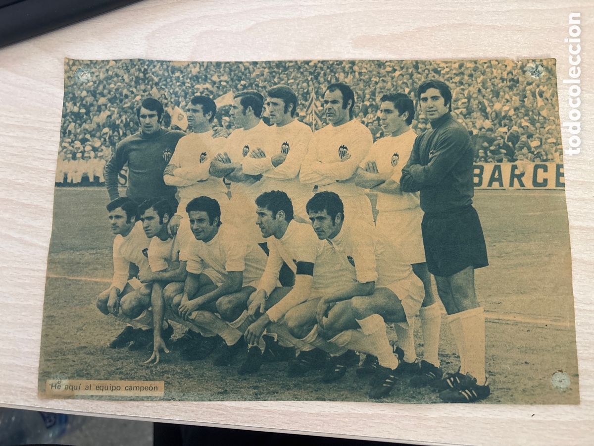 Collezionismo sportivo: CARTEL 26X18 VALENCIA CAMPEONES DE LIGA 70 71 1970 1971 ( RECORTE DE PRENSA EPOCA)