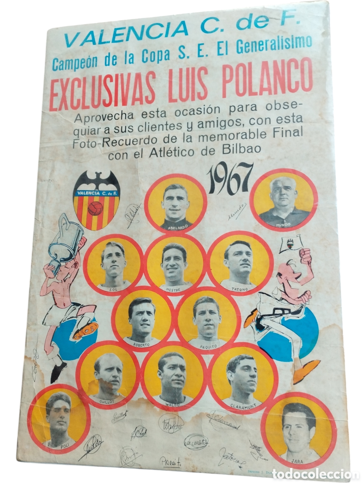 Coleccionismo deportivo: Valencia C.F Campe&oacute;n Copa S.E El General&iacute;simo - Foto 1