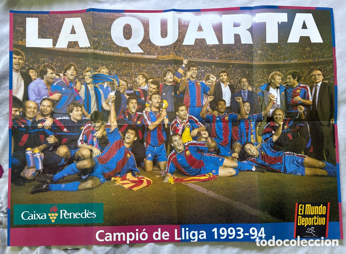 Coleccionismo deportivo: P&oacute;ster La Quarta 1993-94 - Foto 1