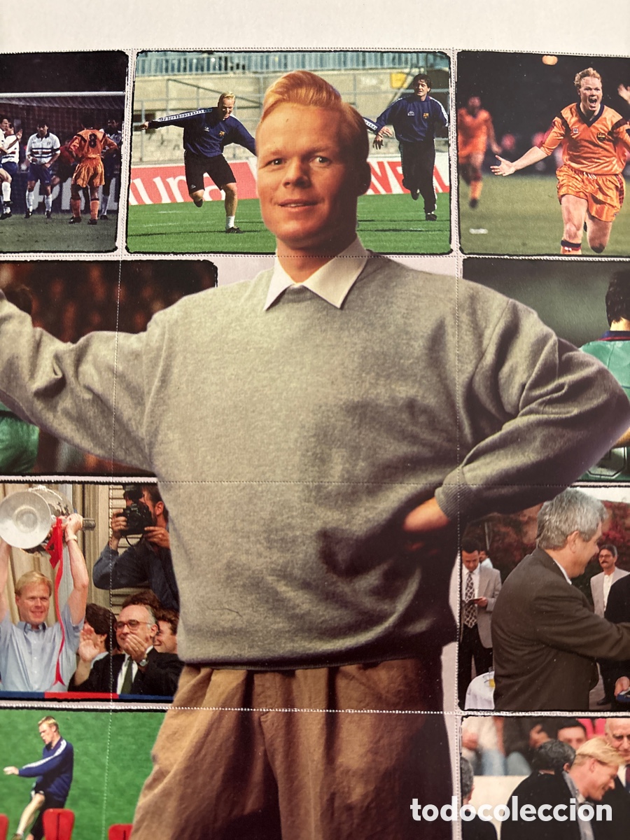 Coleccionismo deportivo: P&oacute;ster Koeman 1996 cart&oacute;n - Foto 2
