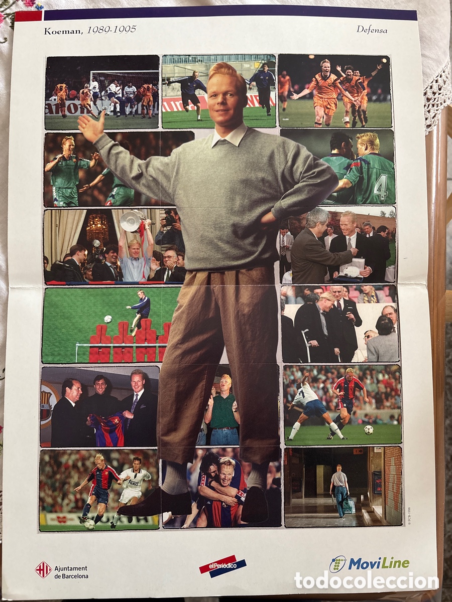 Coleccionismo deportivo: P&oacute;ster Koeman 1996 cart&oacute;n - Foto 1