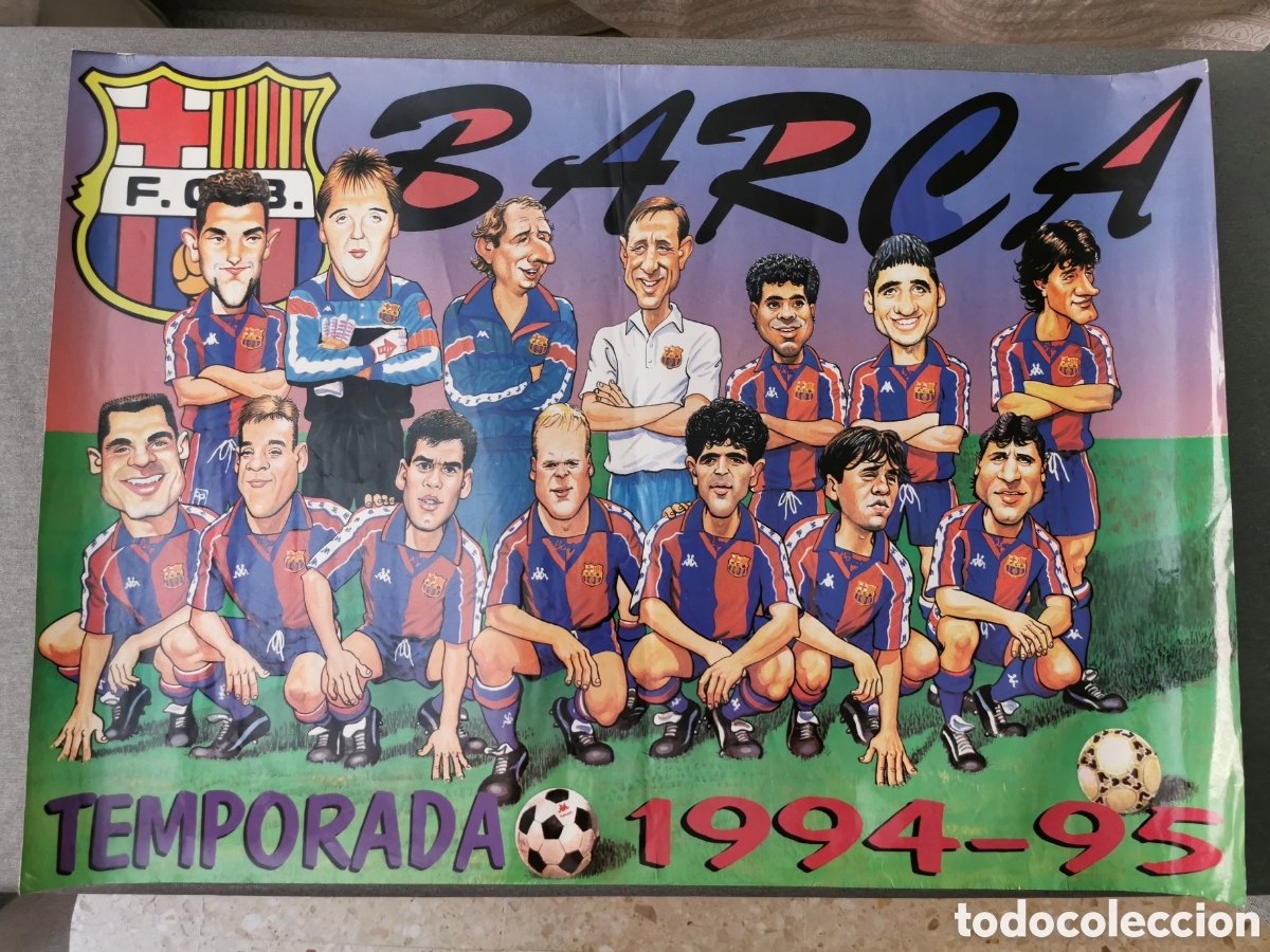 Coleccionismo deportivo: Poster Bar&ccedil;a temporada 94-95 (2) - Foto 1