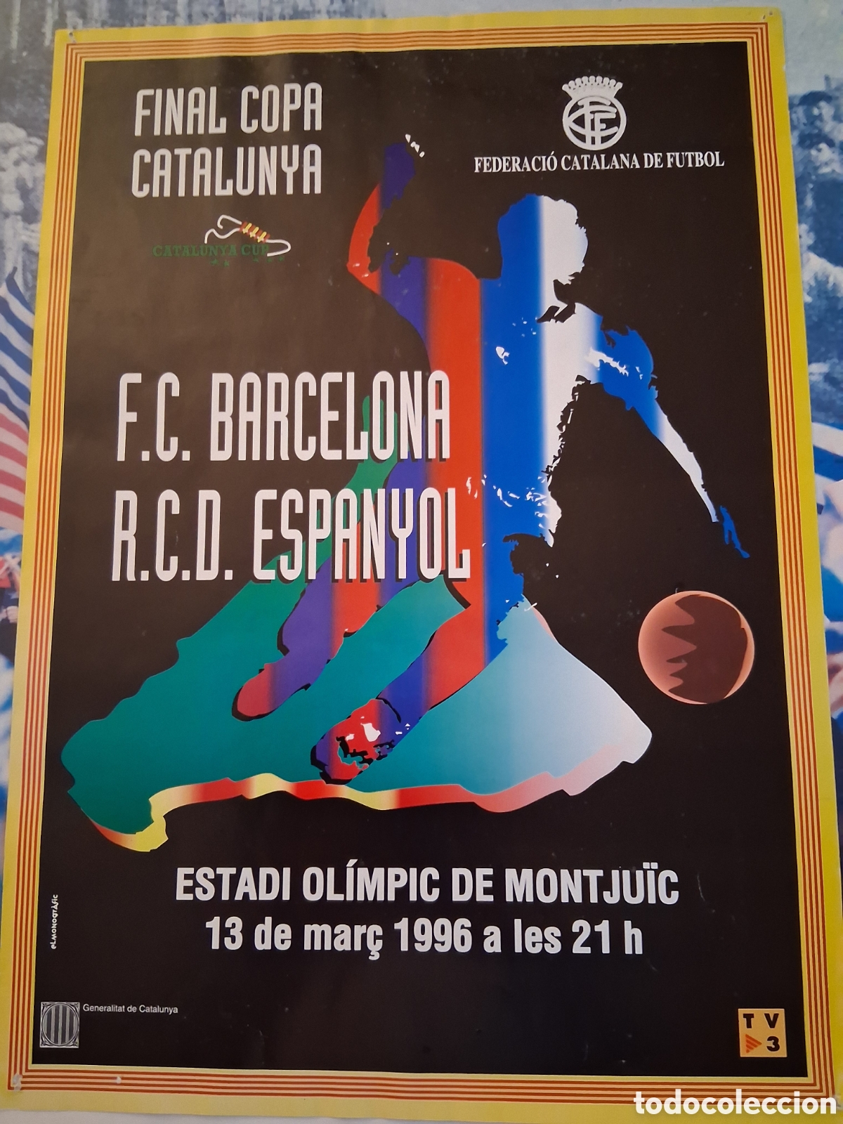 Coleccionismo deportivo: RCD ESPANYOL. FINAL COPA CATALUNYA 1996 - Foto 4