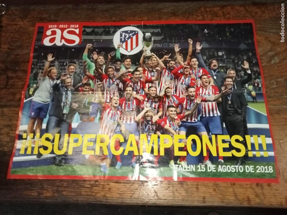 Coleccionismo deportivo: Poster Atletico de Madrid 2018 - Foto 1