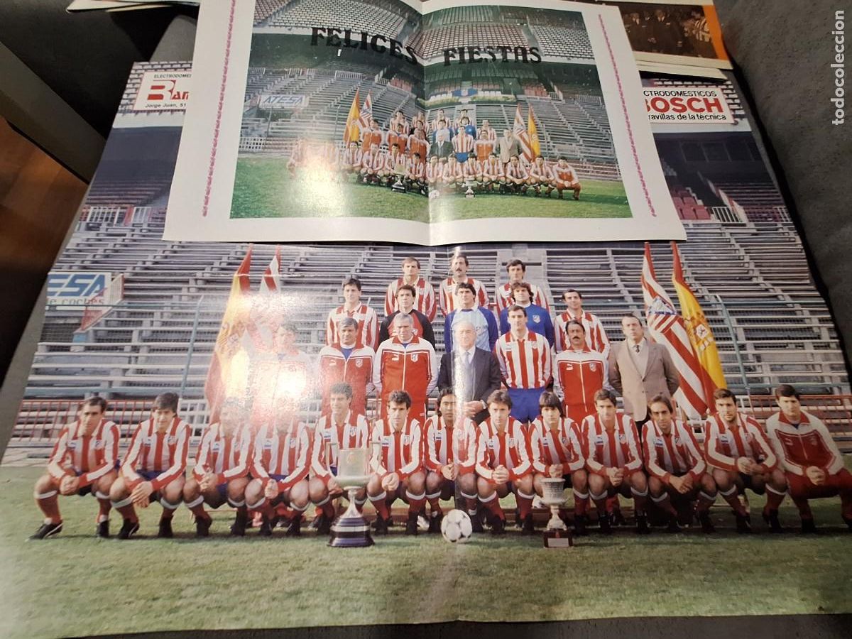 Coleccionismo deportivo: Super poster plantilla 1985 86 at. Madrid copa rey supercopa Calder&oacute;n aragon&eacute;s setien daSilva fillol