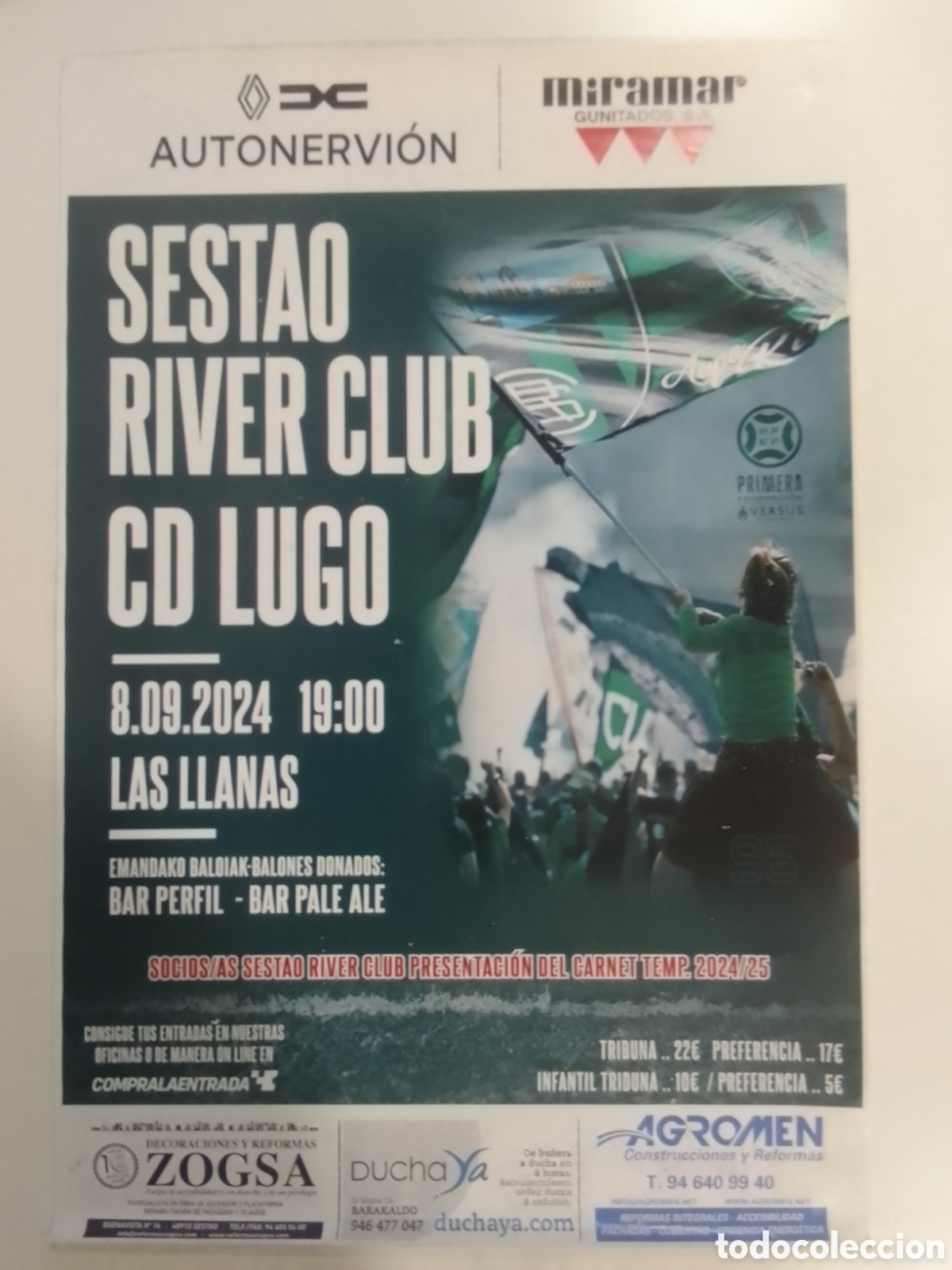 Coleccionismo deportivo: Cartel Sestao River Club &bull; CD Lugo.