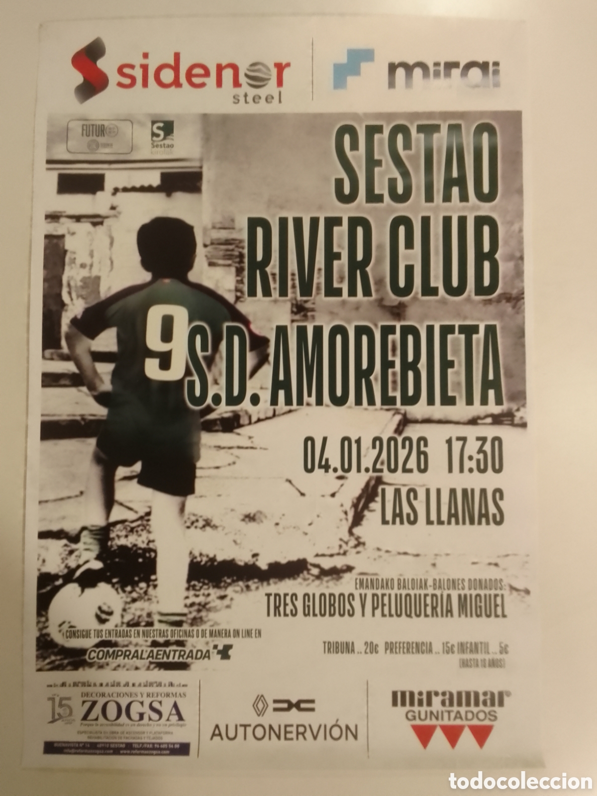 Coleccionismo deportivo: Cartel Sestao River Club &bull; S. D. Amorebieta.