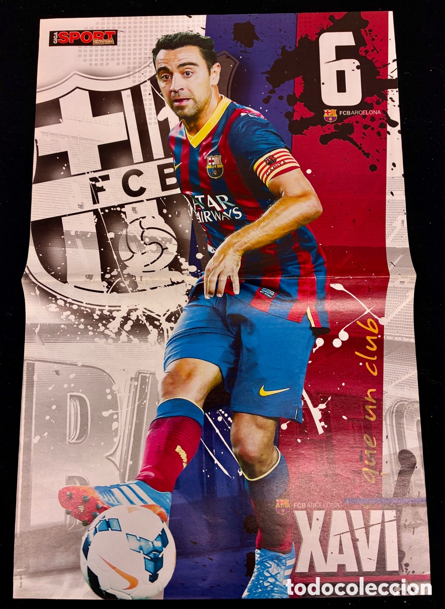 Coleccionismo deportivo: POSTER XAVI - FC BARCELONA - PEDRO (REVERSO) - 46 x 30 cms