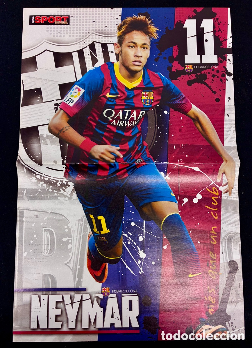 Coleccionismo deportivo: POSTER NEYMAR - FC BARCELONA - JORDI ALBA (REVERSO) - 46 x 30 cms