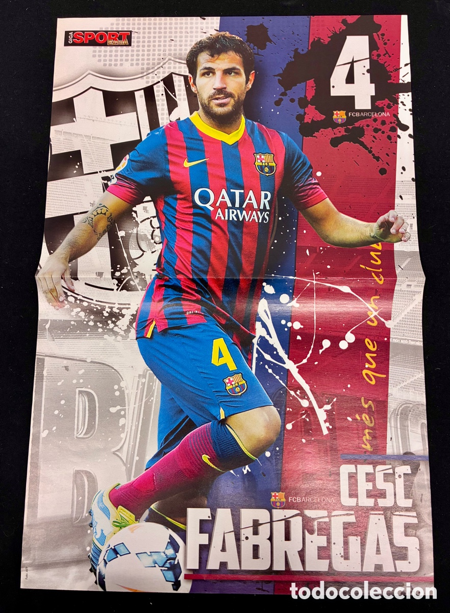 Coleccionismo deportivo: POSTER CESC F&Agrave;BREGAS - FC BARCELONA - ADRIANO (REVERSO) - 46 x 30 cms