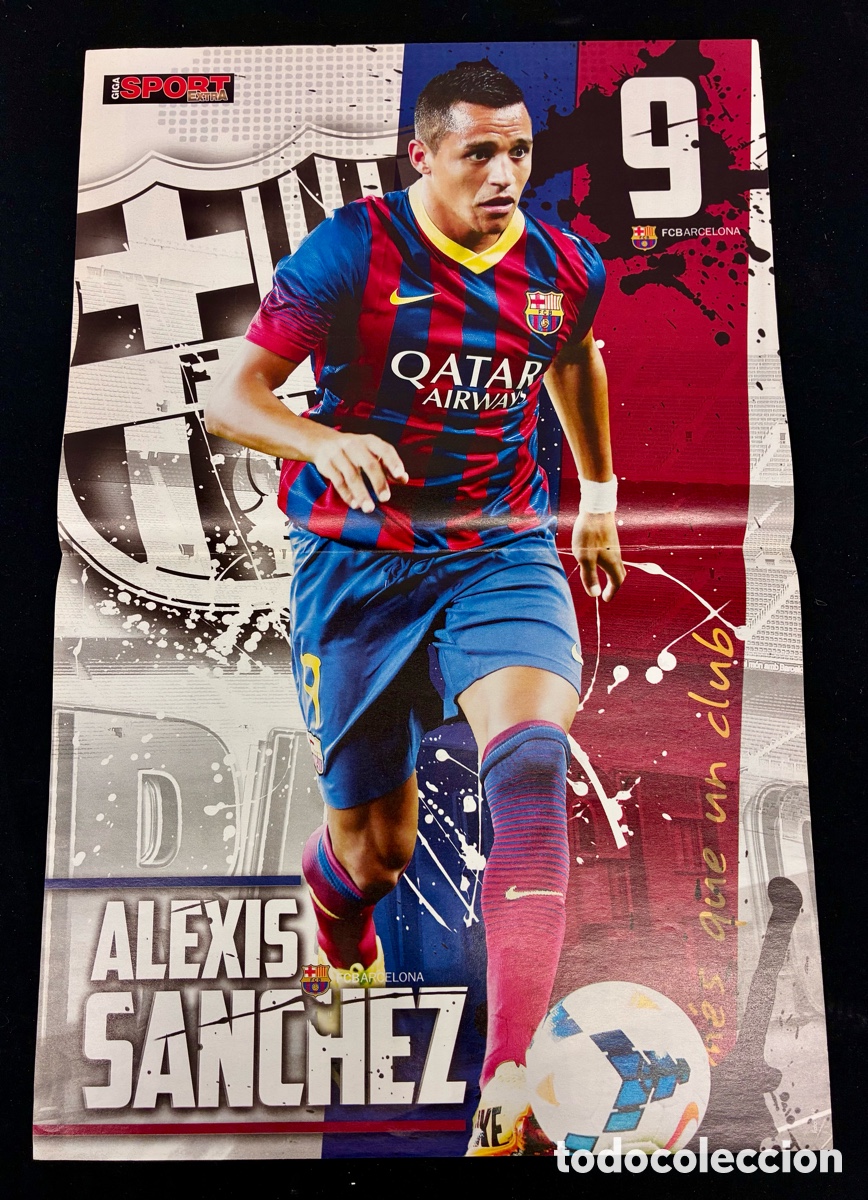 Sammelleidenschaft Sport: POSTER ALEXIS SANCHEZ - FC BARCELONA - 46 x 30 cms