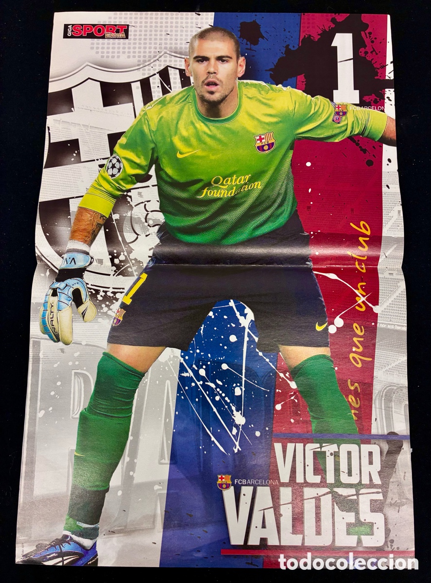 Sammelleidenschaft Sport: POSTER VICTOR VALD&Eacute;S - FC BARCELONA - (REVERSO) PIQU&Eacute; - 46 x 30 cms