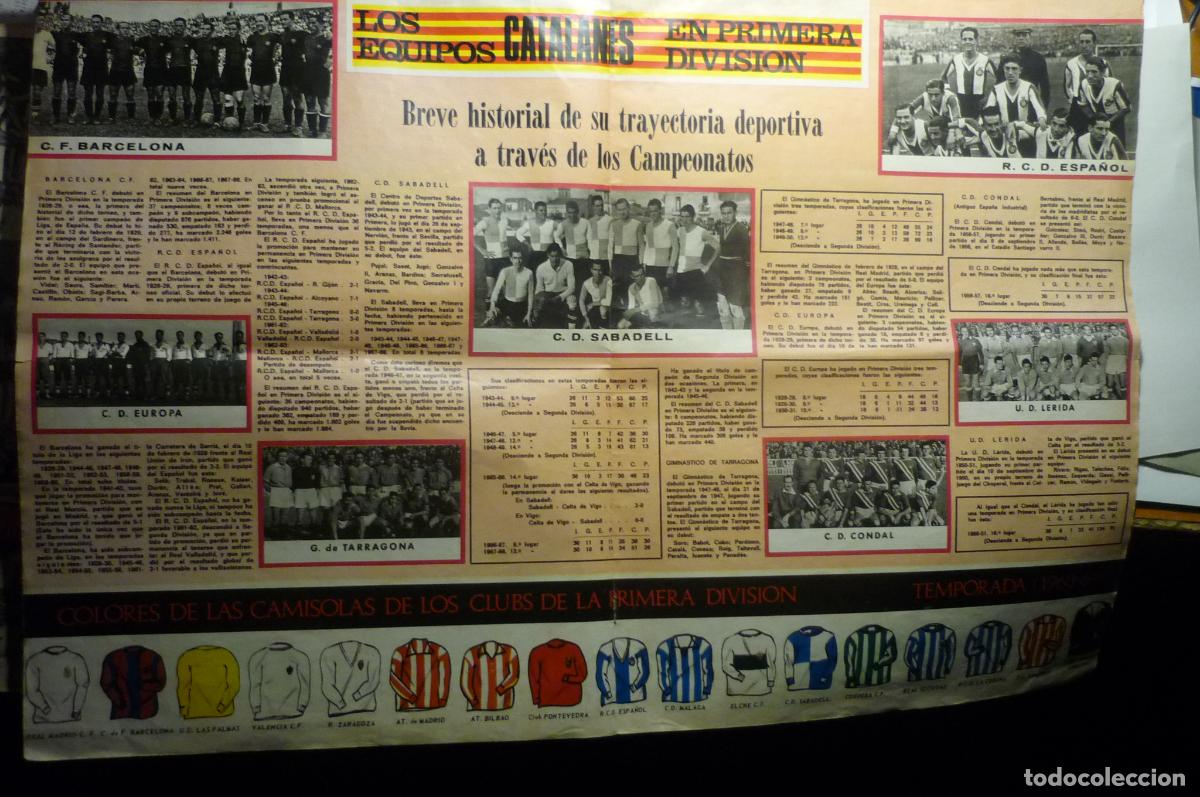 Collectionnisme sportif: poster los equipos catalanes 1&ordm; div bar&ccedil;a-espa&ntilde;ol-&acute;nastic tarragona -lerida.sabadell.-condal-europa