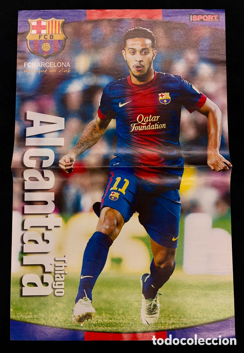 Collectionnisme sportif: POSTER THIAGO ALCANTARA- FC BARCELONA - (REVERSO) DANI ALVES - 46 x 30 cms