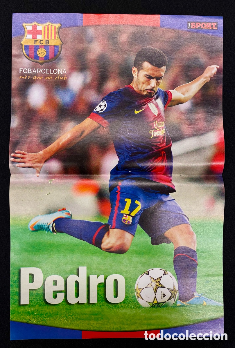 Coleccionismo deportivo: POSTER PEDRO - FC BARCELONA - (REVERSO) ALEXIS SANCHEZ - 46 x 30 cms
