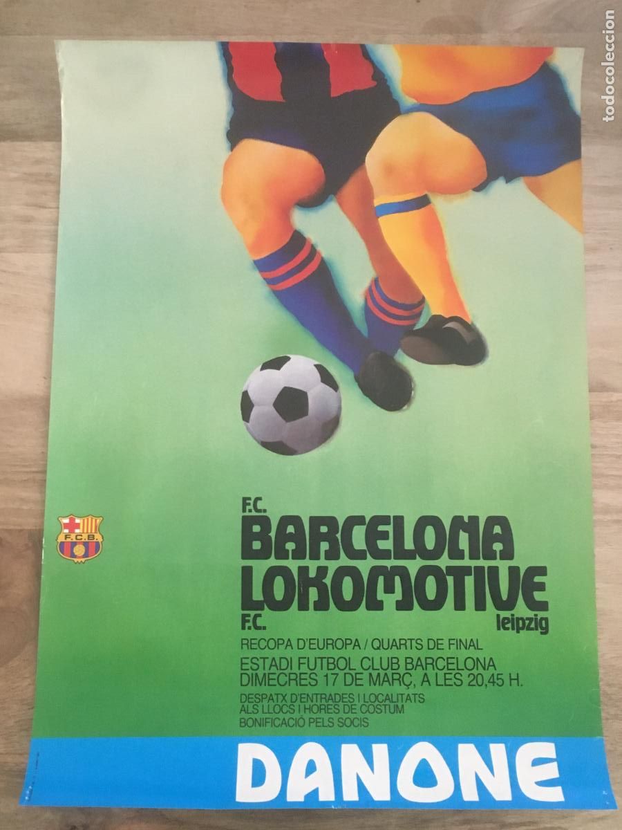 Coleccionismo deportivo: futbol club barcelona lokomotive leipzig poster cartel original recopa europa 1982