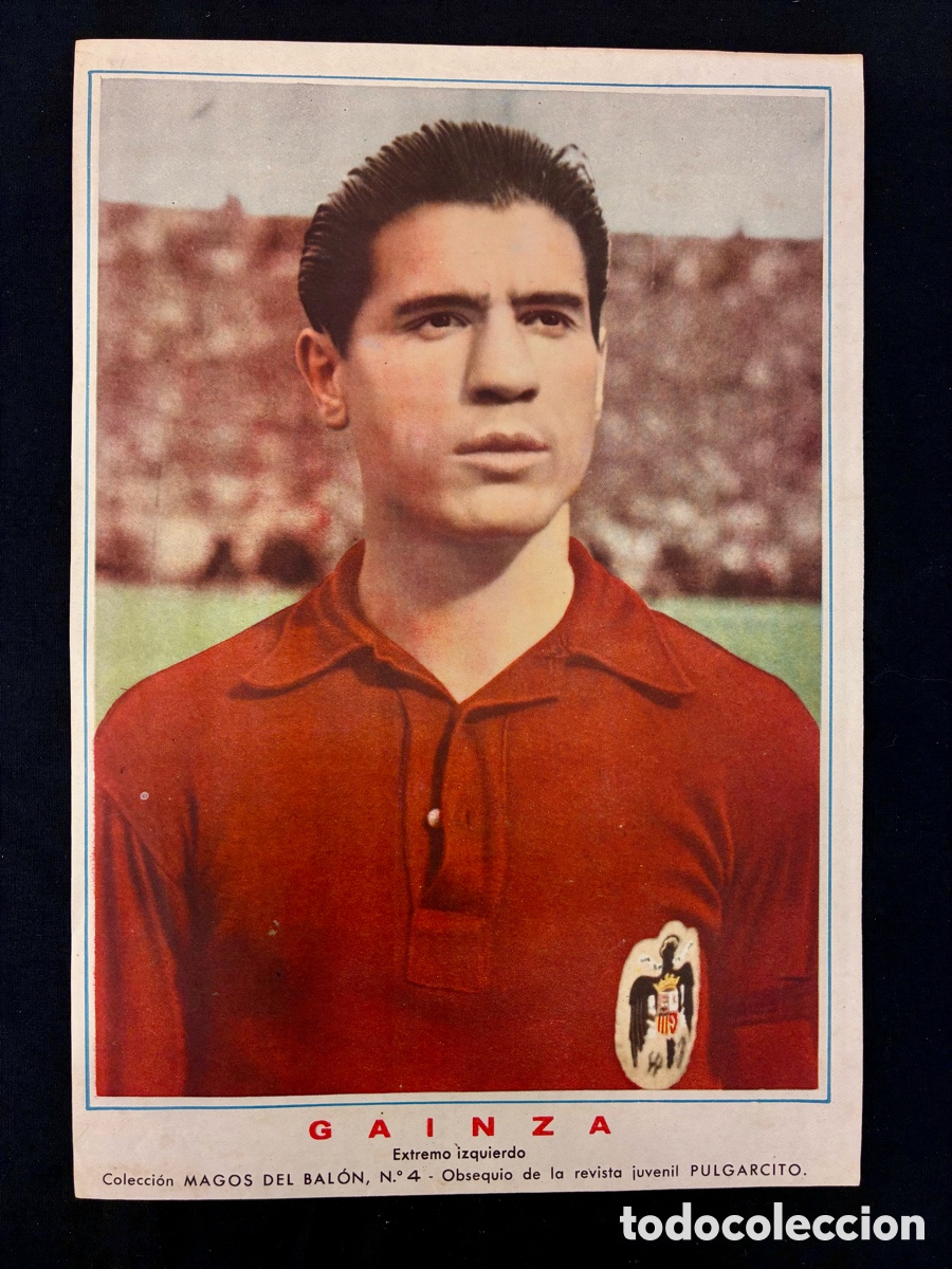 Sports collectibles: GAINZA - Magos del bal&oacute;n, n&ordm; 4 - L&Aacute;MINA ORIGINAL - Obsequio de la revista Pulgarcito -