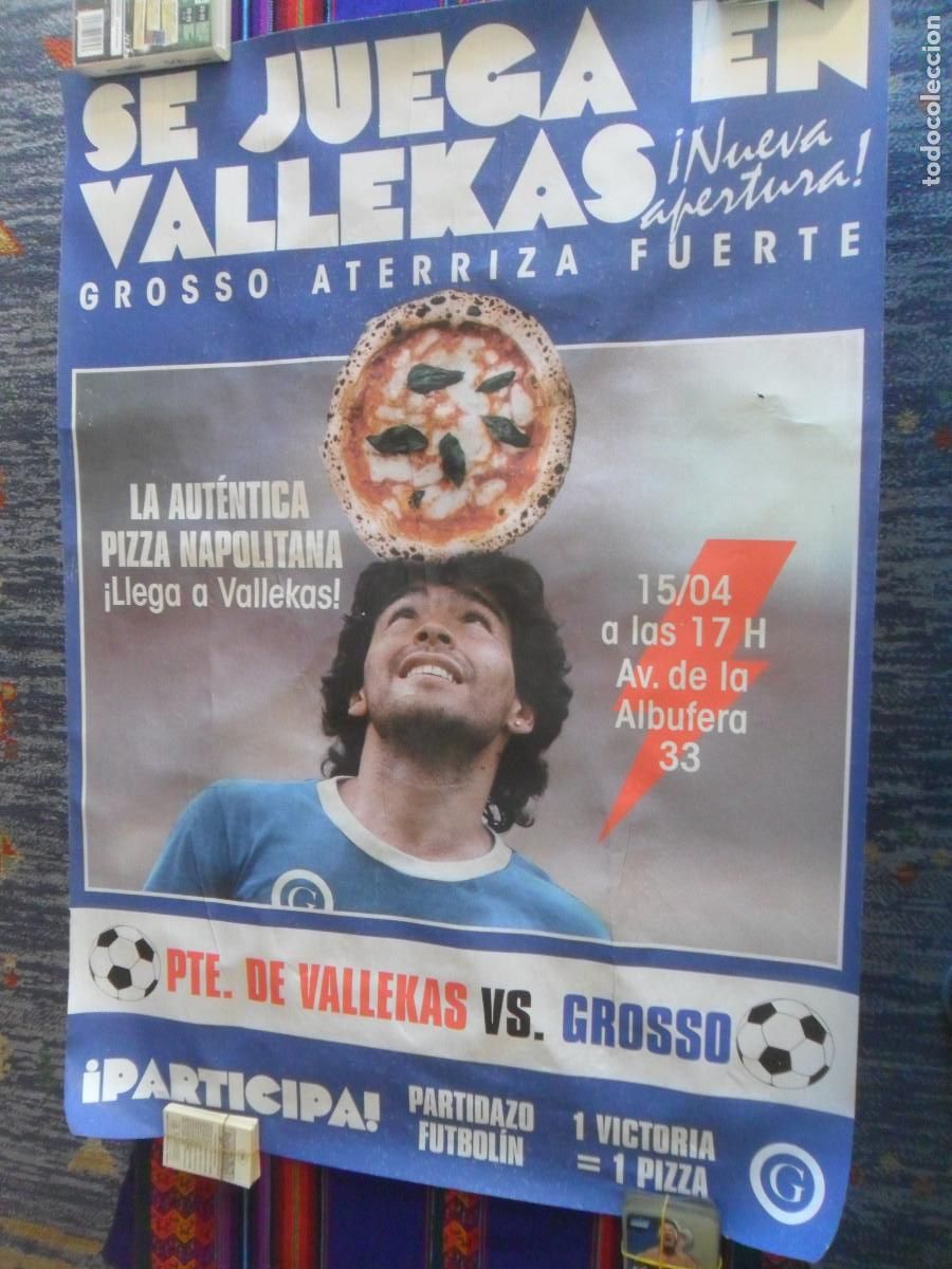Collezionismo sportivo: CARTEL PUBLICITARIO DIEGO ARMANDO MARADONA SSC NAPOLI N&Aacute;POLES. 83X60 CMS. RARO.