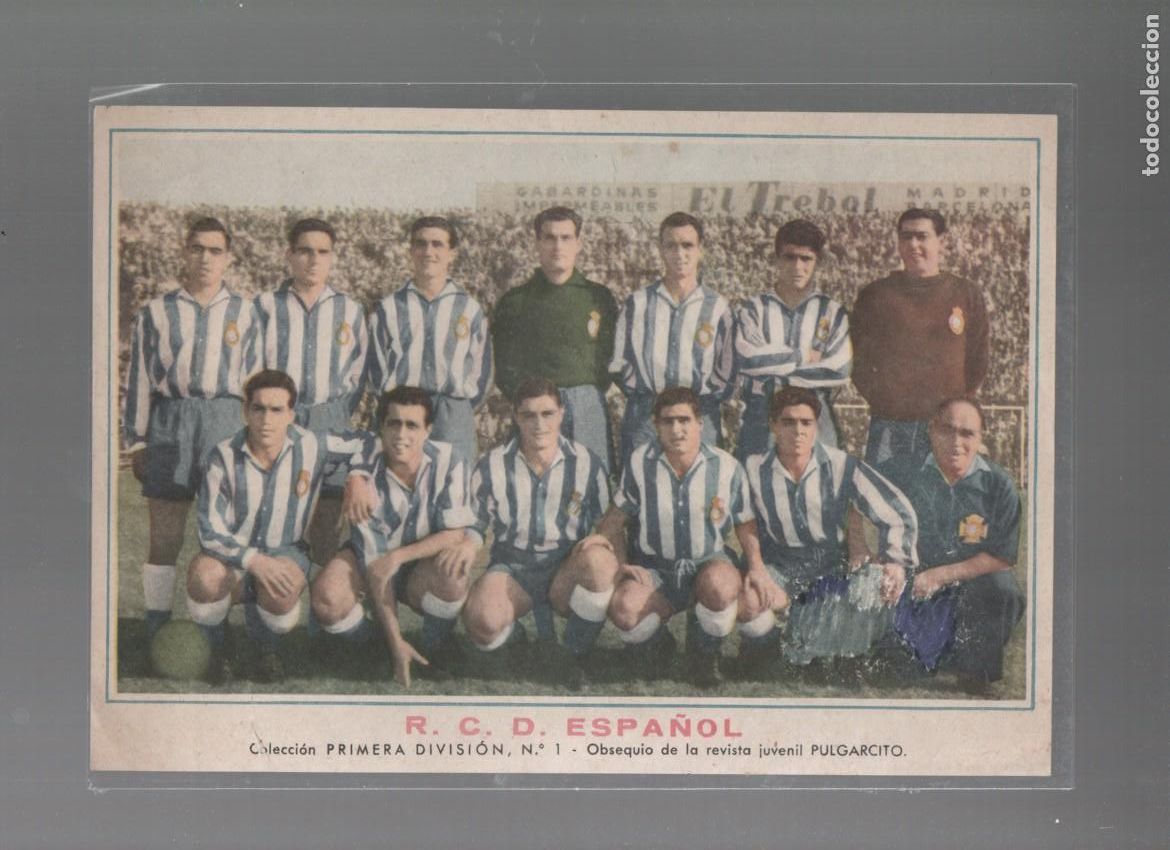 Coleccionismo deportivo: R.C.D. ESPA&Ntilde;OL. COLECCION PRIMERA DIVISION, N.&ordm; 1. OBSEQUIO REVISTA JUVENIL PULGARCITO.