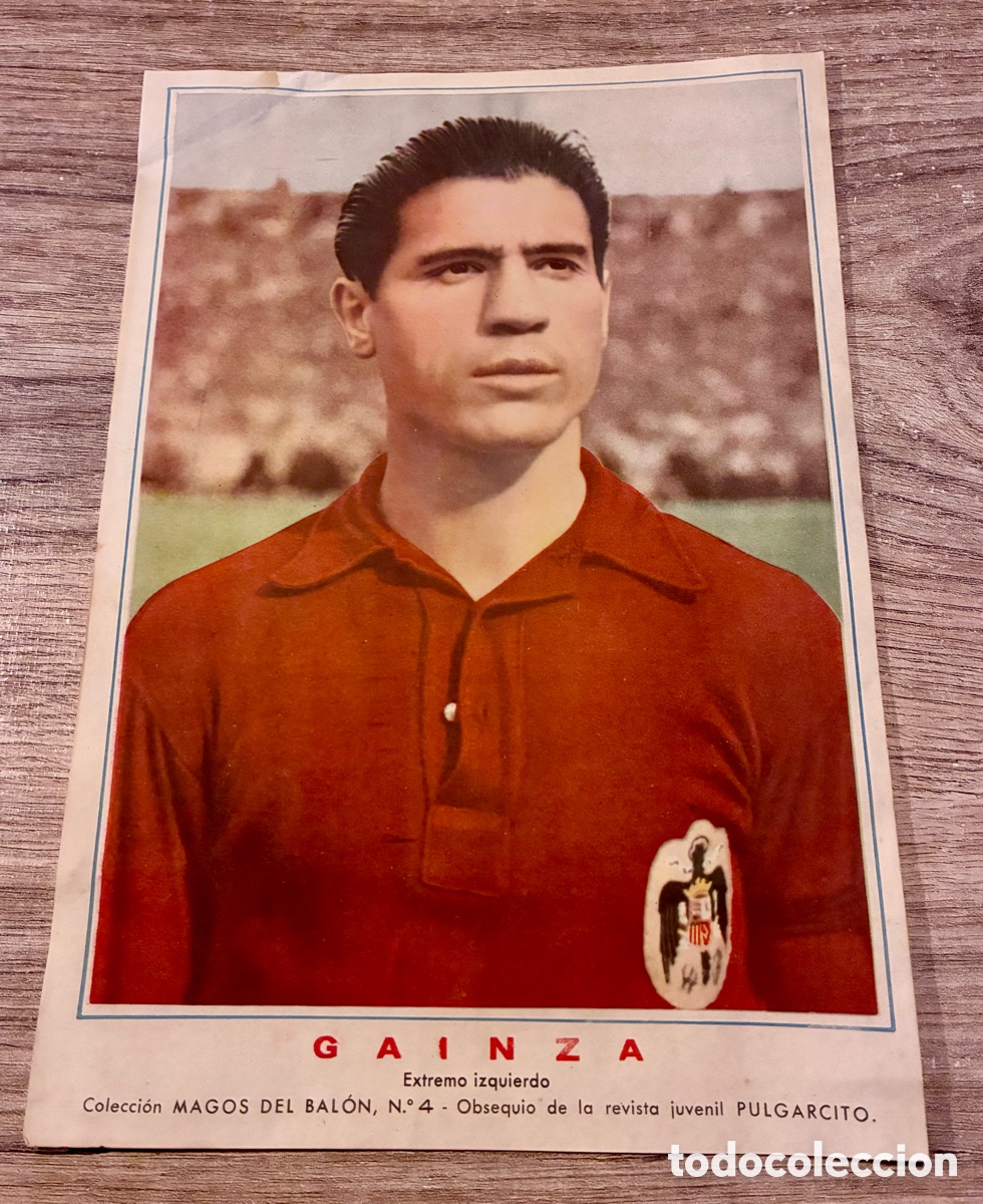 Sammelleidenschaft Sport: GAINZA - Magos del bal&oacute;n, n&ordm; 4 - L&Aacute;MINA ORIGINAL - Obsequio de la revista Pulgarcito -
