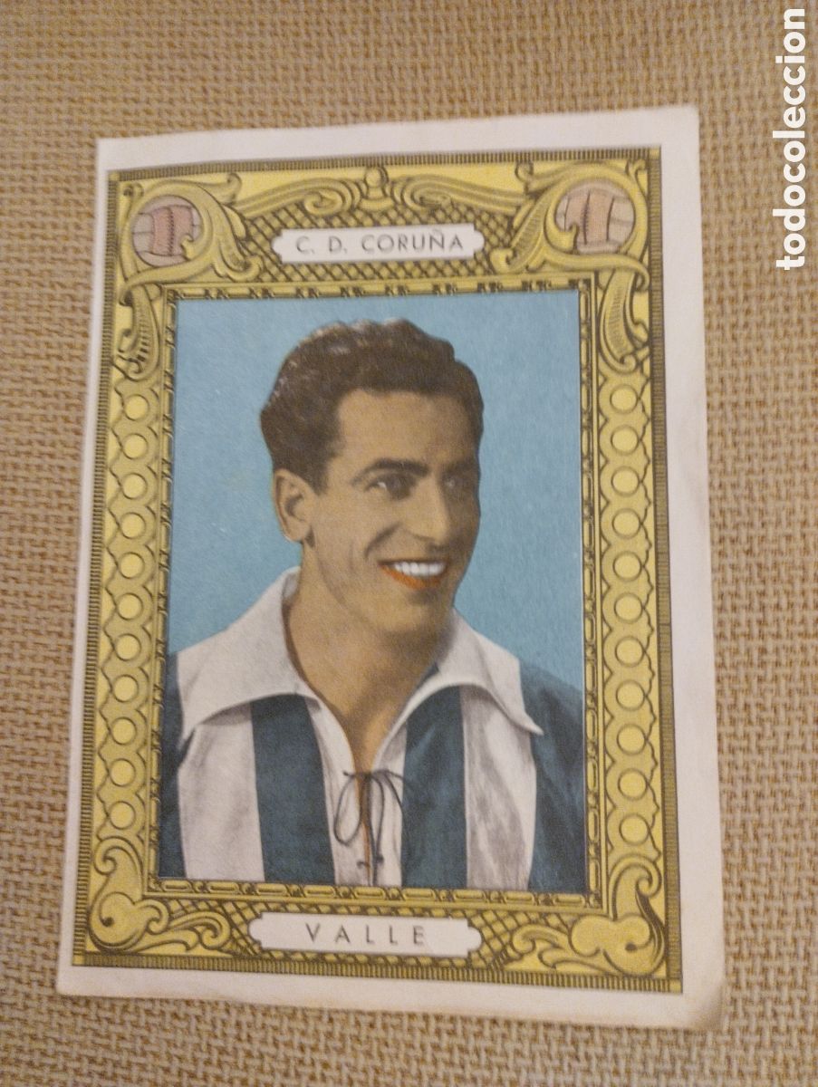 Coleccionismo deportivo: Cromo cartel antiguo Valle C.D.CORU&Ntilde;A