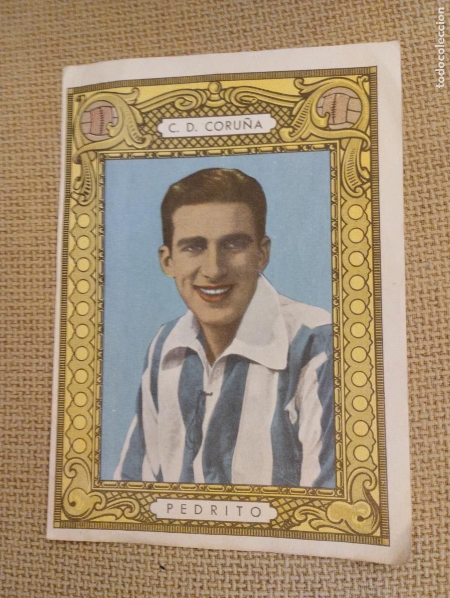 Coleccionismo deportivo: Cromo cartel antiguo C.D.CORU&Ntilde;A PEDRITO