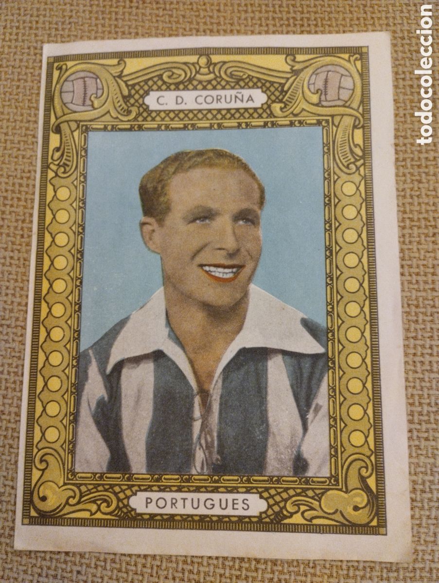 Coleccionismo deportivo: Cromo cartel antiguo C.D.CORU&Ntilde;A PORTUGUES