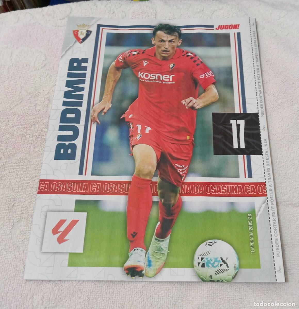 Coleccionismo deportivo: -POSTER DE FUTBOL DEL JUGADOR BUDIMIR ( OSASUNA ) TEMPORADA 25-26