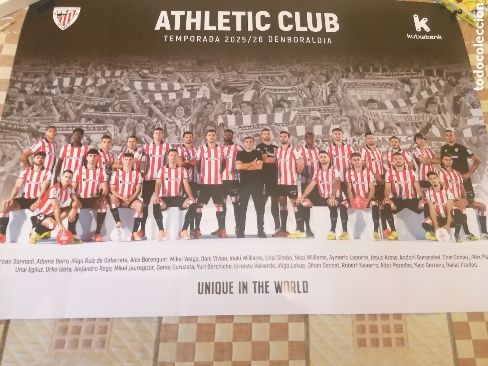 Coleccionismo deportivo: Poster Oficial Athletic Club Bilbao Temporada 2025/2026.Nico Williams,Unai Sim&oacute;n,Oihan Sancet..68x48