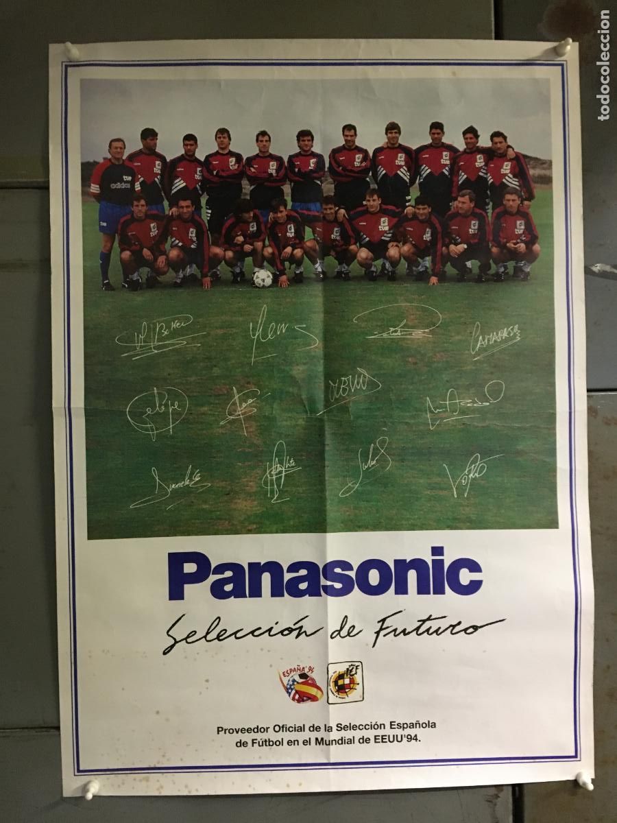 Coleccionismo deportivo: AEY78 SELECCION ESPA&Ntilde;OLA de FUTBOL POSTER ORIGINAL PANASONIC MUNDIAL 1994 50X70 h0