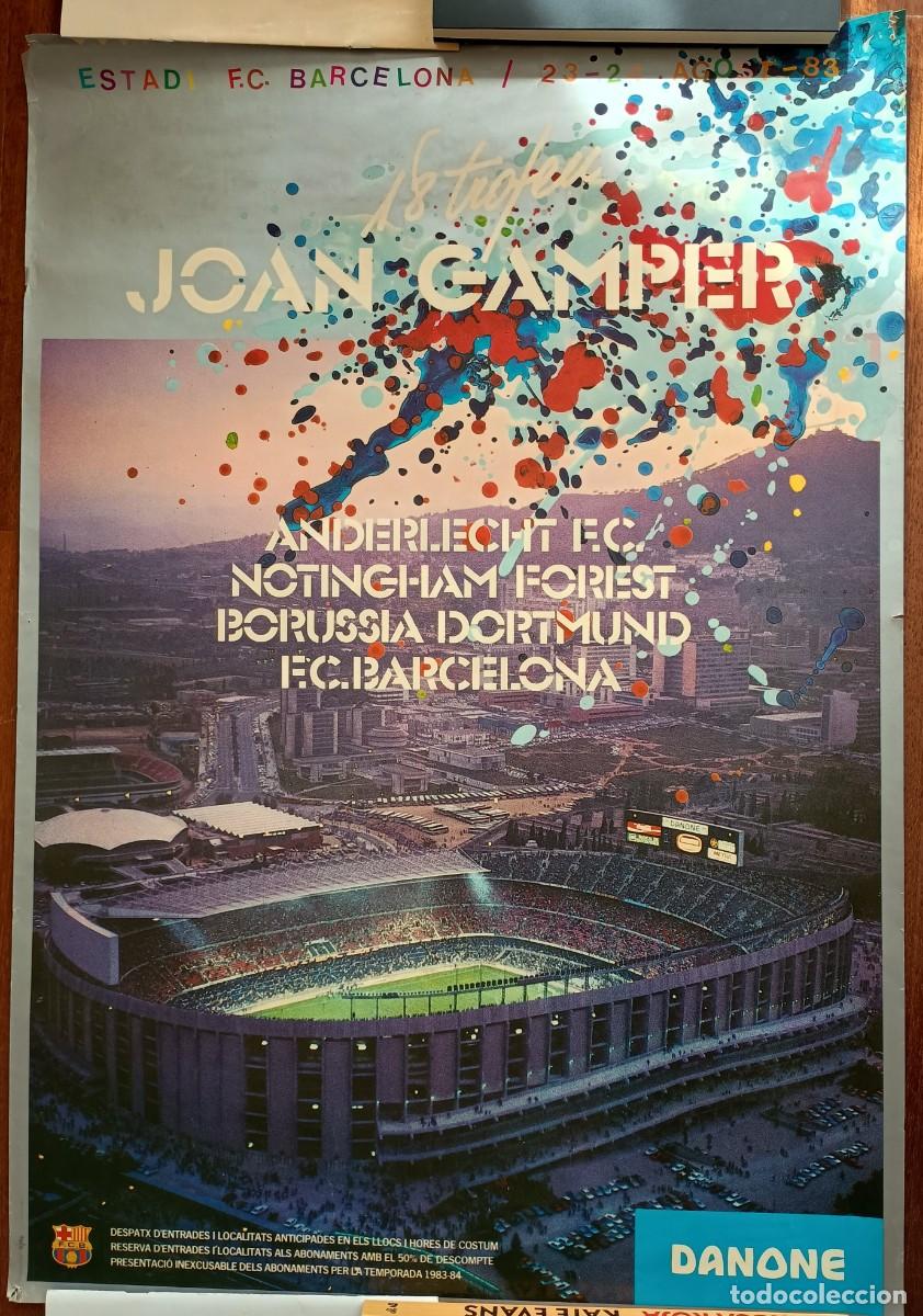 Coleccionismo deportivo: Poster cartel 18 Trofeu Joan Gamper 1983. FC Barcelona. 69x47cm