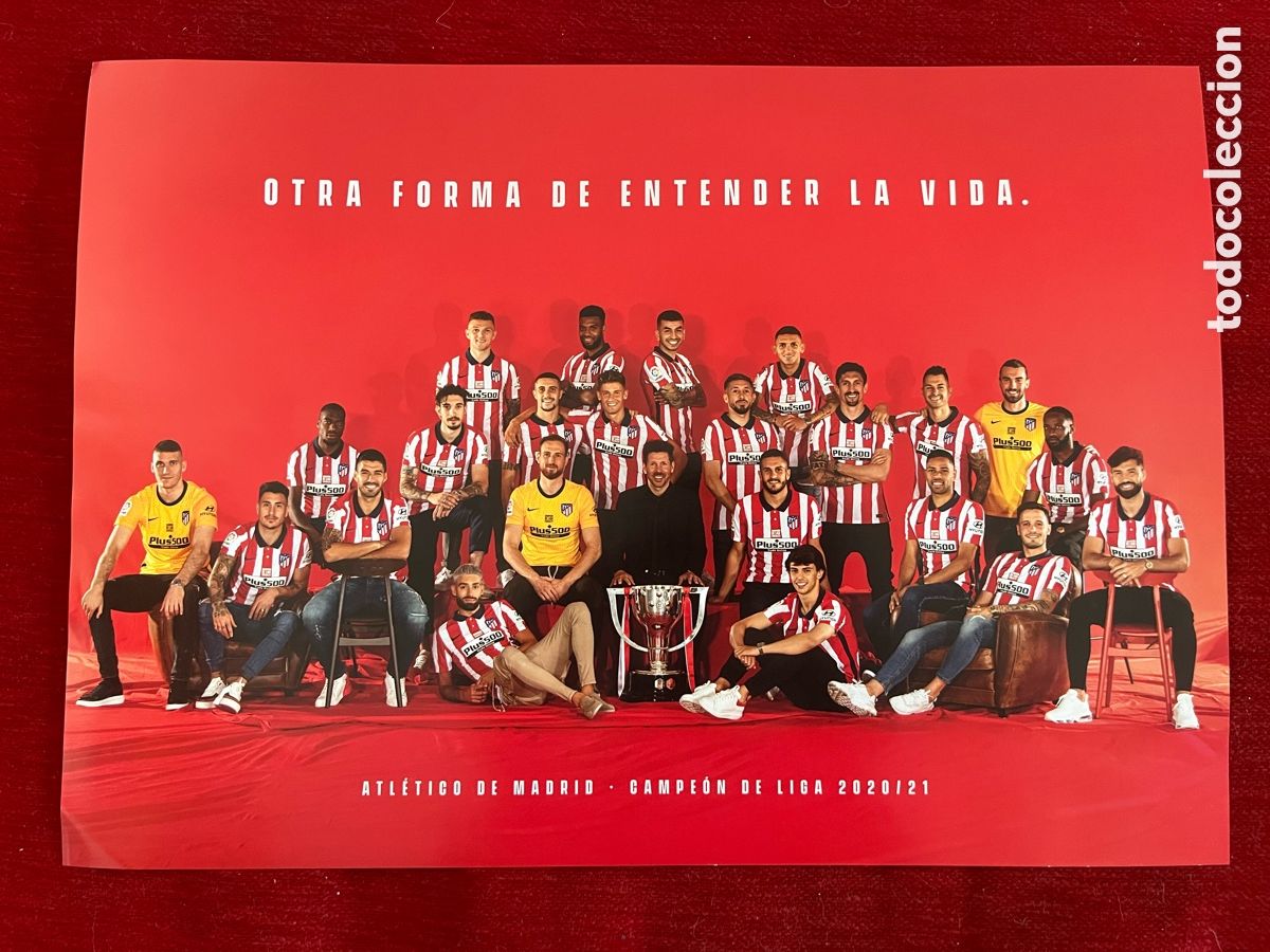 Coleccionismo deportivo: CARTEL POSTER OFICIAL PLANTILLA ATLETICO MADRID TEMPORADA 2020 2021 CAMPEON DE LIGA
