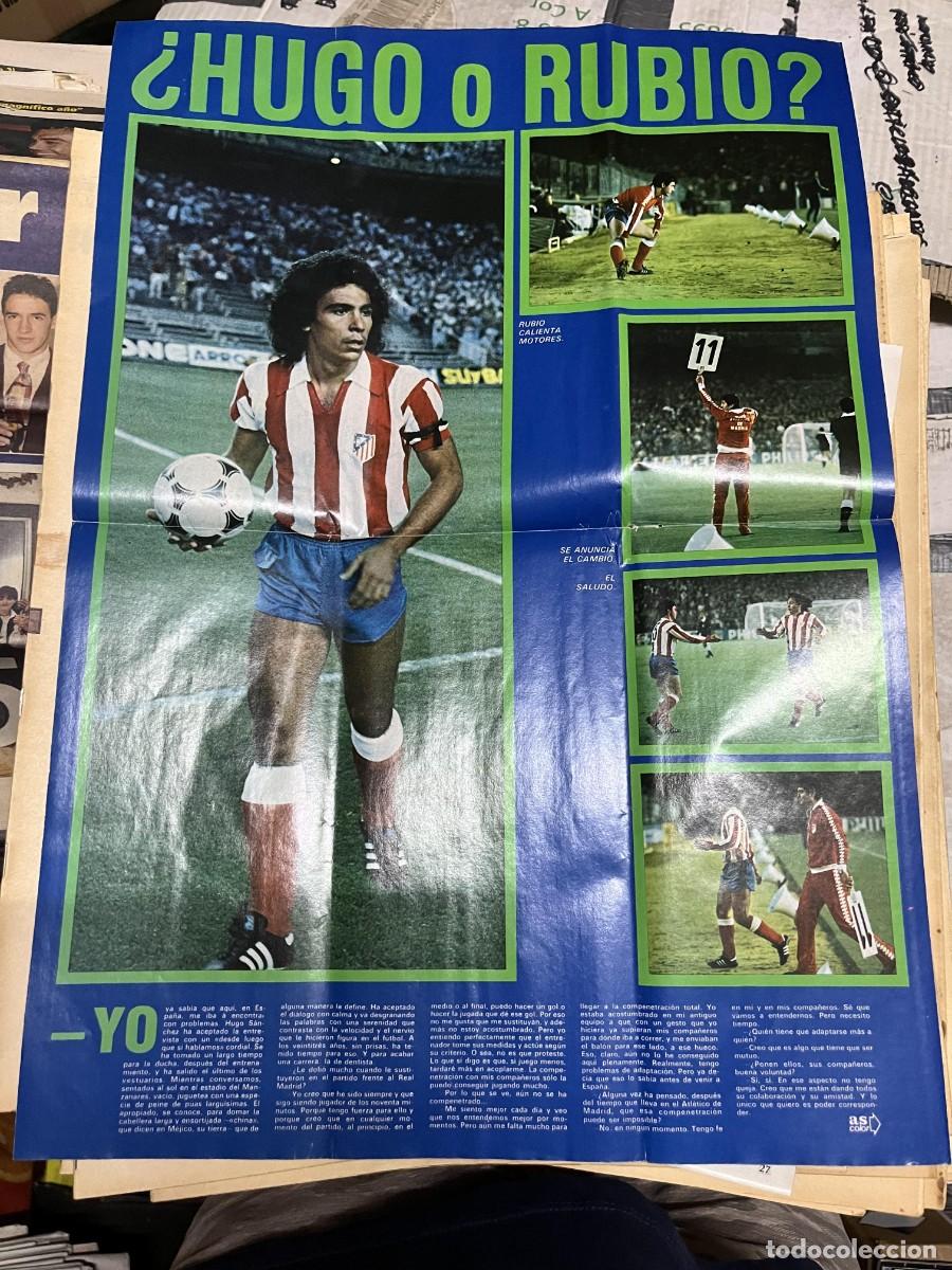 Coleccionismo deportivo: CARTEL POSTER AS COLOR HUGO SANCHEZ RUBIO ATLETICO MADRID