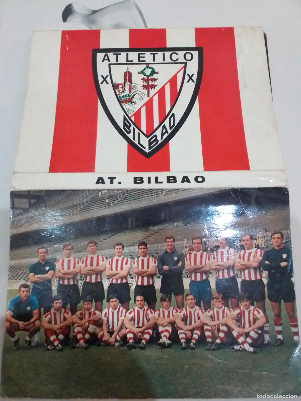 Coleccionismo deportivo: POSTALES CON LA ALINEACION DEL ATHLETIC CLUB DE BILBAO Y FOTOS POSTALES CON SUS JUGADORES